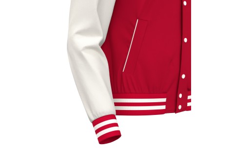 BBRFC - FIDDLE VARSITY COLLEGE JACKET RED/OFFWHT